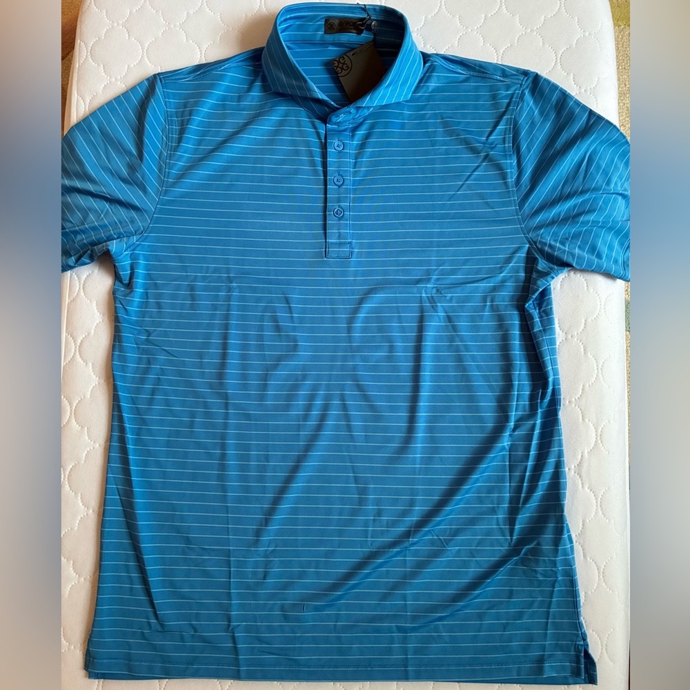 G/Fore Blue Striped Men's Polo - XL